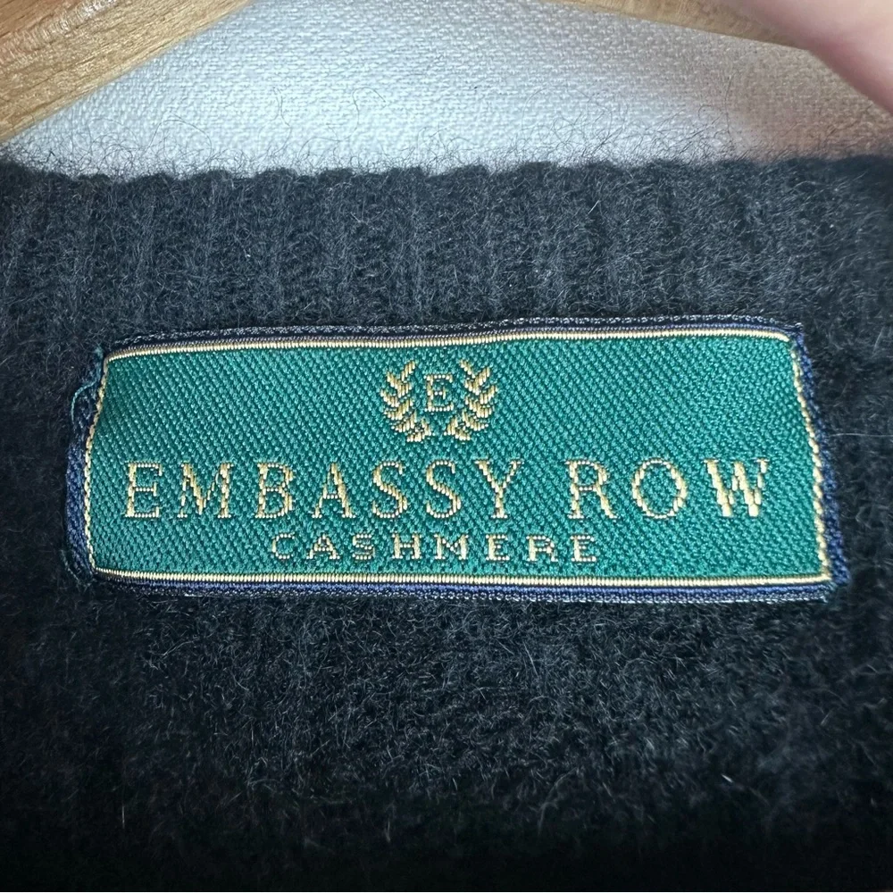 Embassy Row Cashmere Cable Crew Sweater Office Preppy